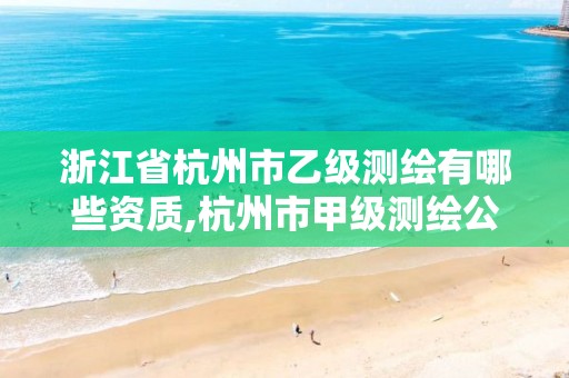 浙江省杭州市乙級測繪有哪些資質,杭州市甲級測繪公司