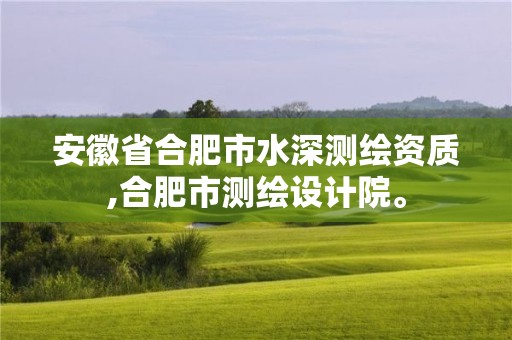 安徽省合肥市水深測繪資質(zhì),合肥市測繪設(shè)計院。