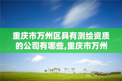 重慶市萬州區具有測繪資質的公司有哪些,重慶市萬州區具有測繪資質的公司有哪些名字。