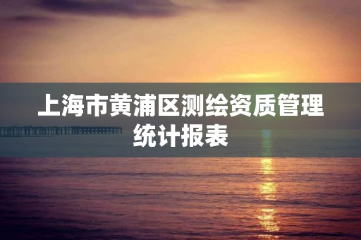 上海市黃浦區測繪資質管理統計報表