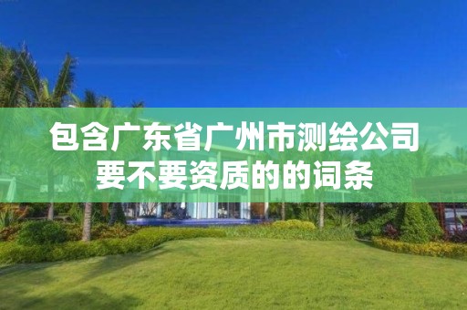 包含廣東省廣州市測繪公司要不要資質的的詞條