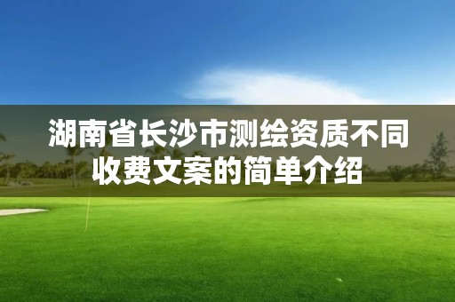 湖南省長沙市測繪資質(zhì)不同收費(fèi)文案的簡單介紹