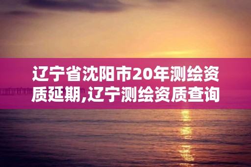 遼寧省沈陽市20年測繪資質延期,遼寧測繪資質查詢