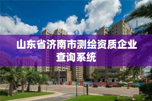 山東省濟南市測繪資質企業(yè)查詢系統(tǒng)