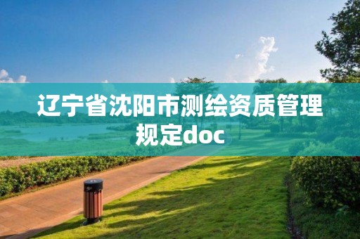 遼寧省沈陽(yáng)市測(cè)繪資質(zhì)管理規(guī)定doc