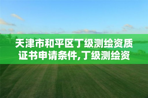 天津市和平區丁級測繪資質證書申請條件,丁級測繪資質人員要求。