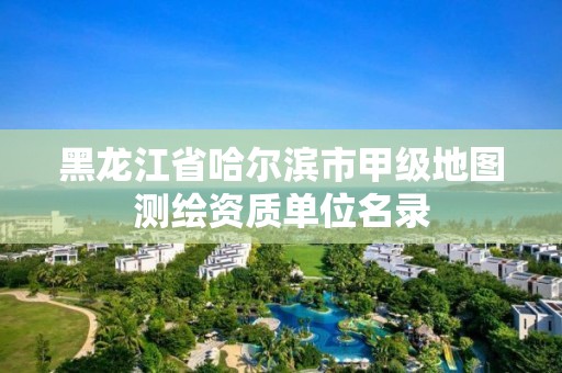 黑龍江省哈爾濱市甲級地圖測繪資質單位名錄