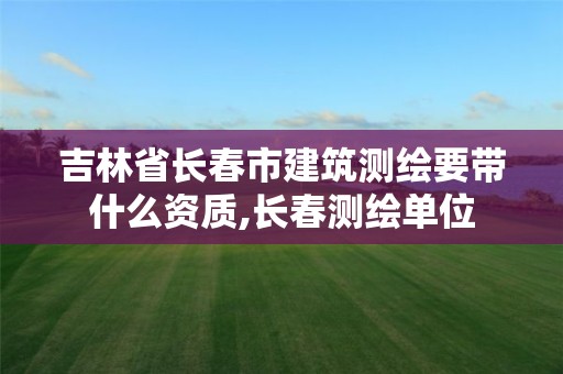 吉林省長春市建筑測繪要帶什么資質,長春測繪單位