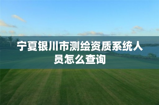 寧夏銀川市測繪資質系統人員怎么查詢