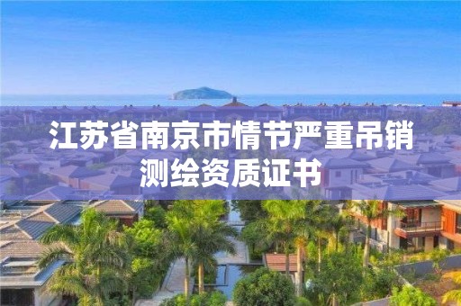 江蘇省南京市情節嚴重吊銷測繪資質證書