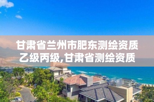 甘肅省蘭州市肥東測繪資質乙級丙級,甘肅省測繪資質管理平臺