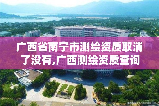 廣西省南寧市測繪資質取消了沒有,廣西測繪資質查詢