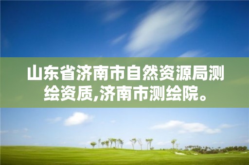 山東省濟南市自然資源局測繪資質,濟南市測繪院。