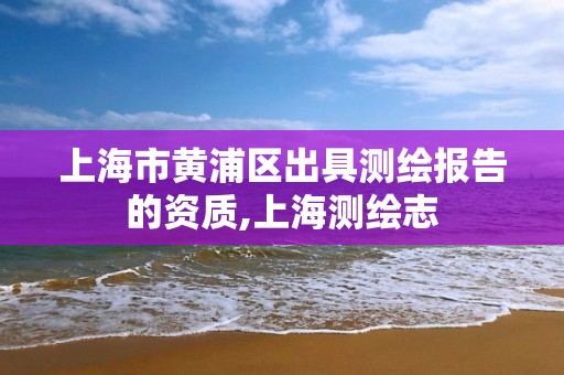 上海市黃浦區出具測繪報告的資質,上海測繪志