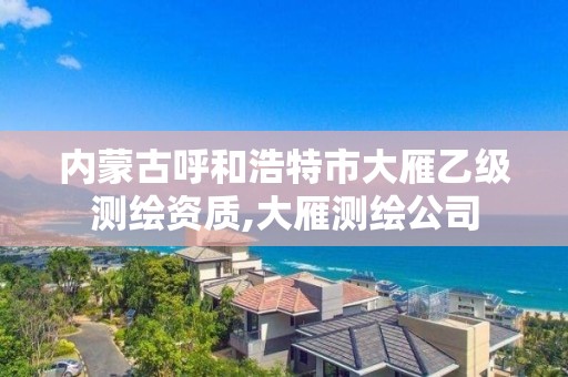 內(nèi)蒙古呼和浩特市大雁乙級測繪資質(zhì),大雁測繪公司