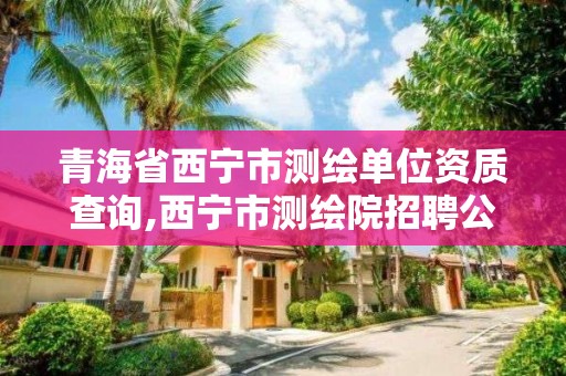 青海省西寧市測繪單位資質查詢,西寧市測繪院招聘公示