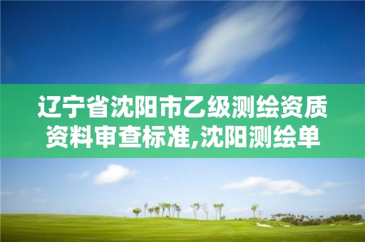 遼寧省沈陽(yáng)市乙級(jí)測(cè)繪資質(zhì)資料審查標(biāo)準(zhǔn),沈陽(yáng)測(cè)繪單位排名