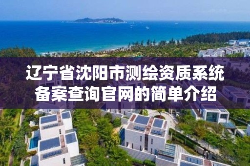 遼寧省沈陽市測繪資質系統備案查詢官網的簡單介紹