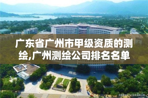 廣東省廣州市甲級資質的測繪,廣州測繪公司排名名單