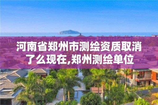 河南省鄭州市測繪資質取消了么現在,鄭州測繪單位