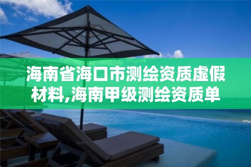 海南省海口市測繪資質虛假材料,海南甲級測繪資質單位