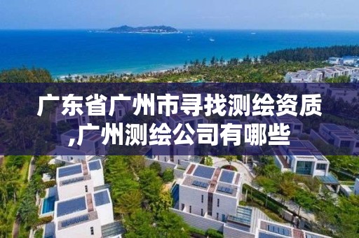 廣東省廣州市尋找測繪資質,廣州測繪公司有哪些