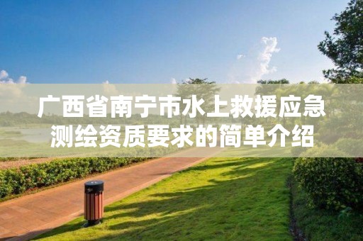 廣西省南寧市水上救援應急測繪資質要求的簡單介紹