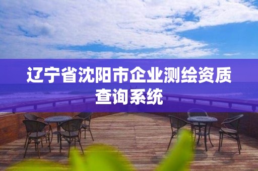 遼寧省沈陽市企業(yè)測繪資質(zhì)查詢系統(tǒng)