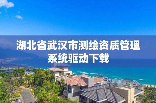 湖北省武漢市測繪資質管理系統驅動下載