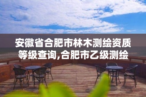 安徽省合肥市林木測繪資質(zhì)等級查詢,合肥市乙級測繪公司。