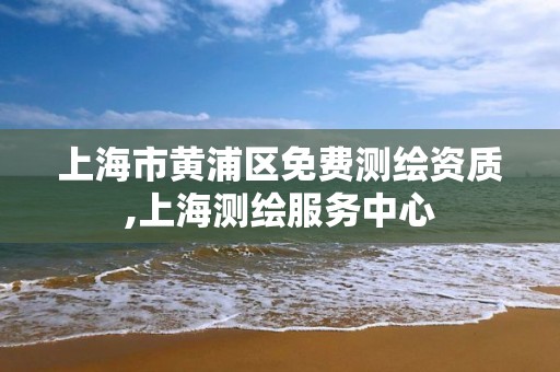 上海市黃浦區免費測繪資質,上海測繪服務中心