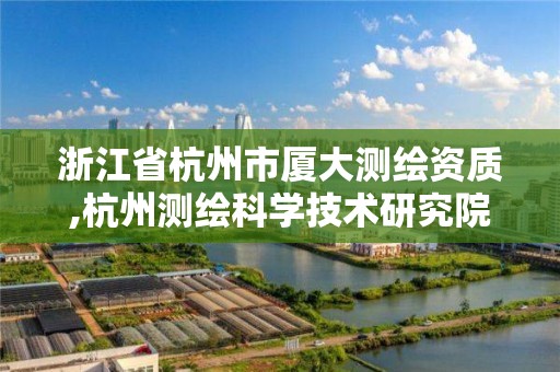 浙江省杭州市廈大測繪資質,杭州測繪科學技術研究院