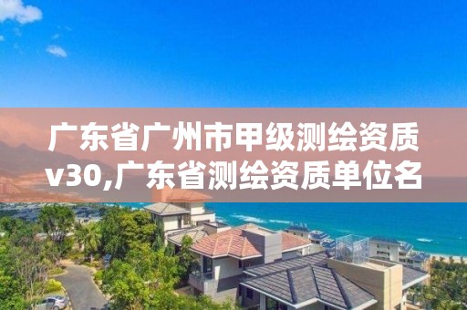 廣東省廣州市甲級測繪資質v30,廣東省測繪資質單位名單。