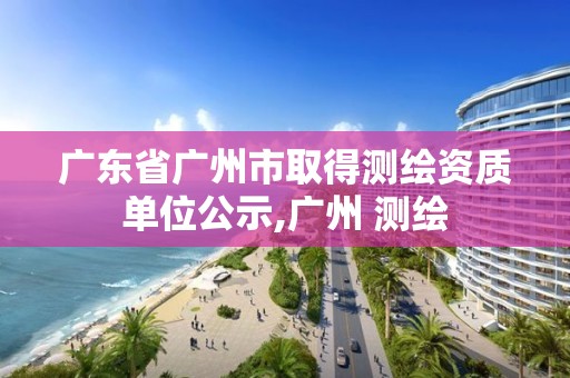 廣東省廣州市取得測繪資質單位公示,廣州 測繪