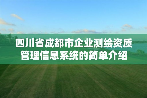 四川省成都市企業(yè)測(cè)繪資質(zhì)管理信息系統(tǒng)的簡(jiǎn)單介紹