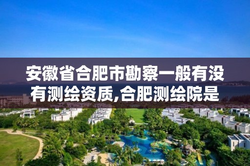 安徽省合肥市勘察一般有沒有測繪資質,合肥測繪院是什么單位。