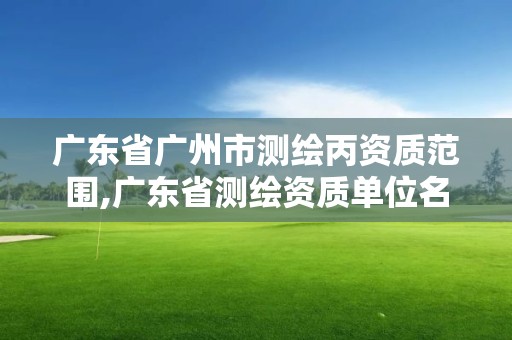 廣東省廣州市測繪丙資質范圍,廣東省測繪資質單位名單