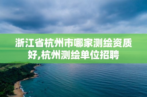 浙江省杭州市哪家測繪資質好,杭州測繪單位招聘