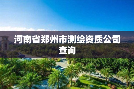 河南省鄭州市測繪資質公司查詢