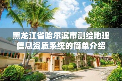 黑龍江省哈爾濱市測(cè)繪地理信息資質(zhì)系統(tǒng)的簡(jiǎn)單介紹