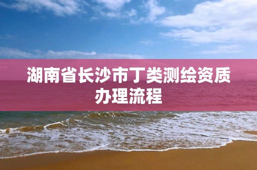 湖南省長沙市丁類測繪資質(zhì)辦理流程