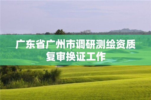 廣東省廣州市調(diào)研測繪資質(zhì)復(fù)審換證工作