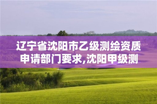 遼寧省沈陽市乙級測繪資質申請部門要求,沈陽甲級測繪公司