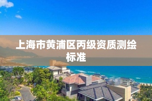 上海市黃浦區(qū)丙級資質(zhì)測繪標準