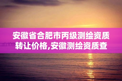 安徽省合肥市丙級測繪資質轉讓價格,安徽測繪資質查詢系統