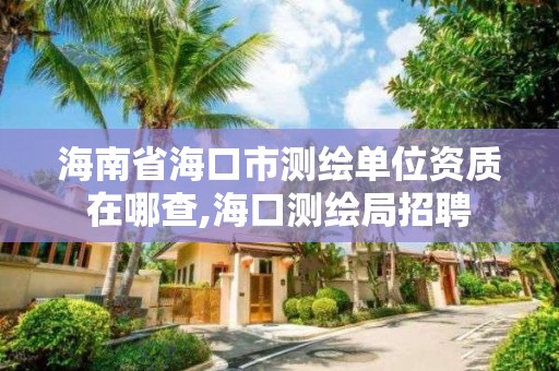 海南省海口市測繪單位資質在哪查,海口測繪局招聘