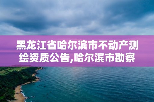 黑龍江省哈爾濱市不動產測繪資質公告,哈爾濱市勘察測繪研究院。