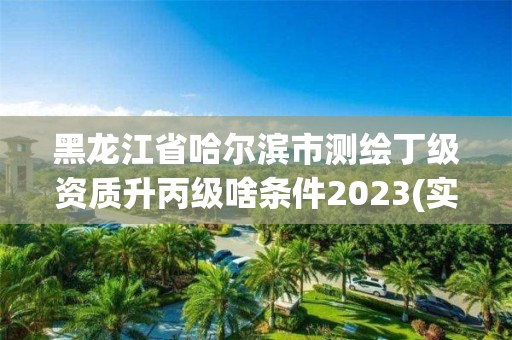 黑龍江省哈爾濱市測繪丁級資質升丙級啥條件2023(實時/更新中)