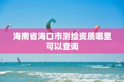 海南省海口市測繪資質哪里可以查詢