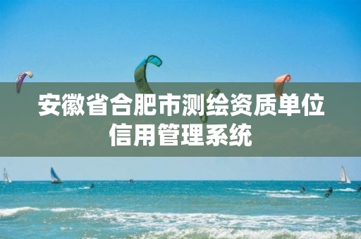 安徽省合肥市測(cè)繪資質(zhì)單位信用管理系統(tǒng)